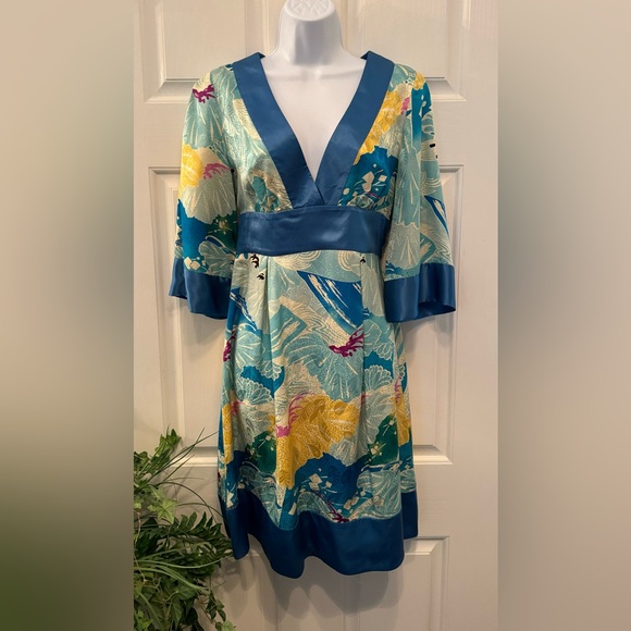 Anthropologie Aoyama Itchome Silk V Empire Dress - Picture 1 of 4